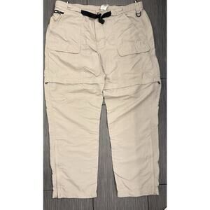 The North Face Convertible Pants Men Tan Paramount Peak Belted Zip Off Size XXL
